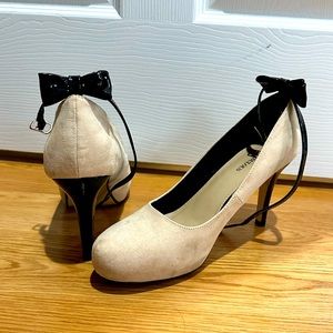 Nude and Black heels